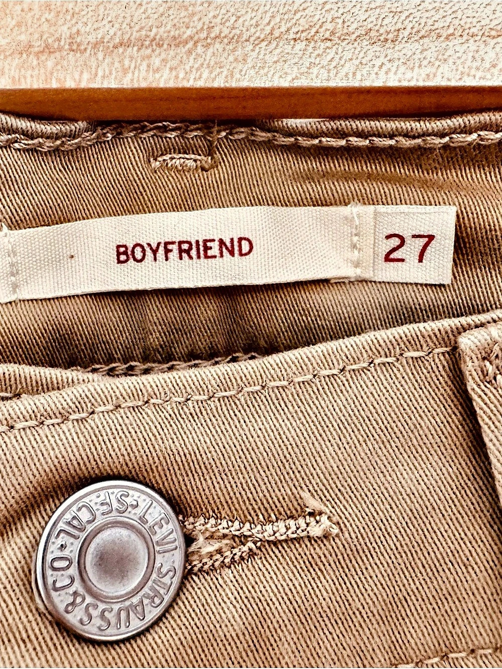 Levi's women's Boyfriend Jeans, Brown, Waist 27. Like new.